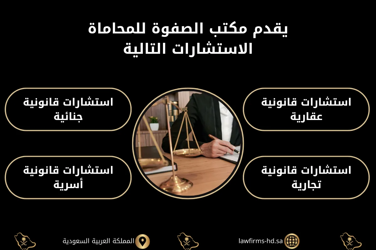 يقدم مكتب الصفوة للمحاماة الاستشارات التالية